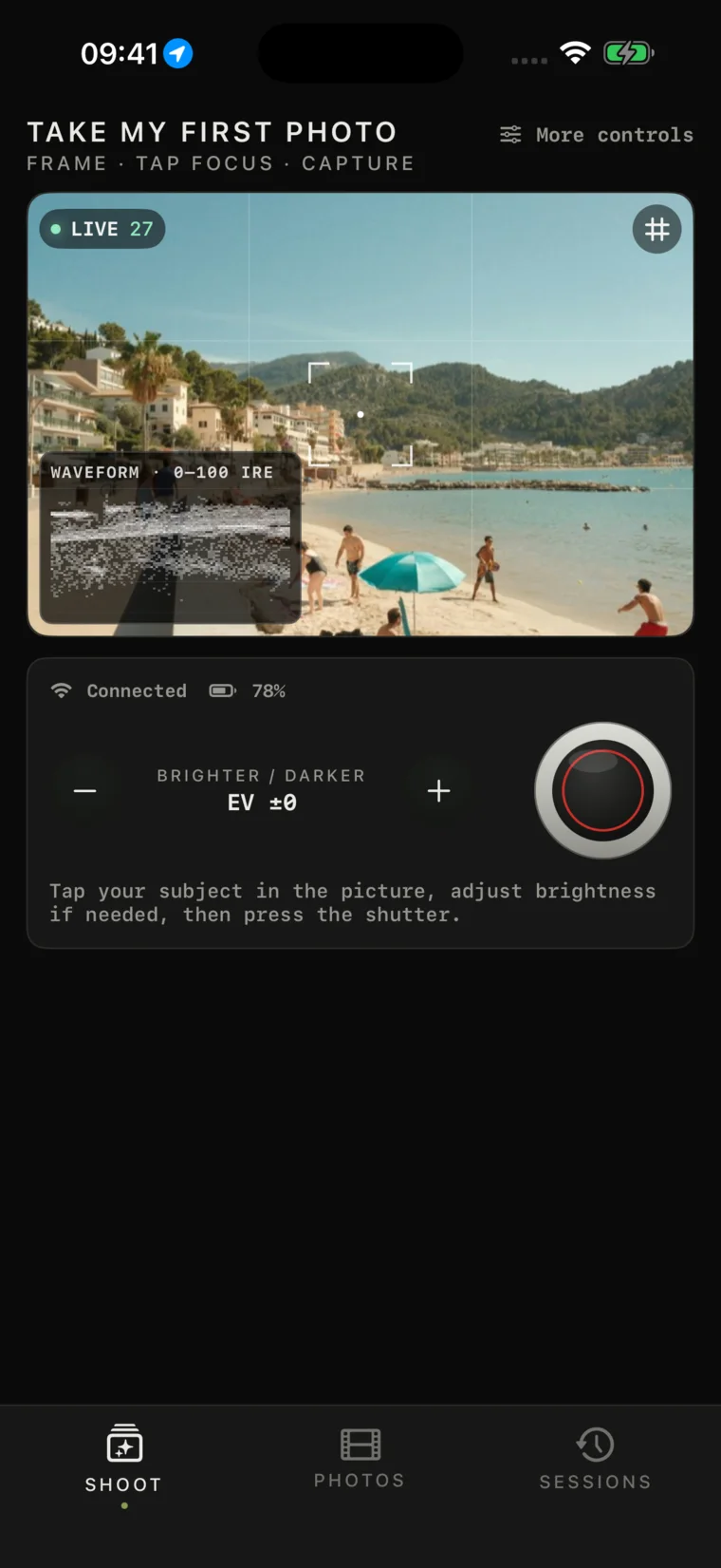 Guided capture on iPhone in dark mode